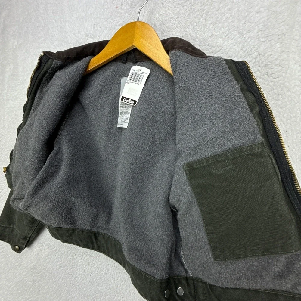 Carhartt Detroit Jacket Fleece Lined Youth Medium (8) YYJ97 MOS Green‎ NWT NOS